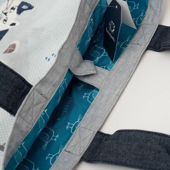 Kusuguru Japan Cat Embroidered Tote Bag – Light Blue - Picture 6 of 7